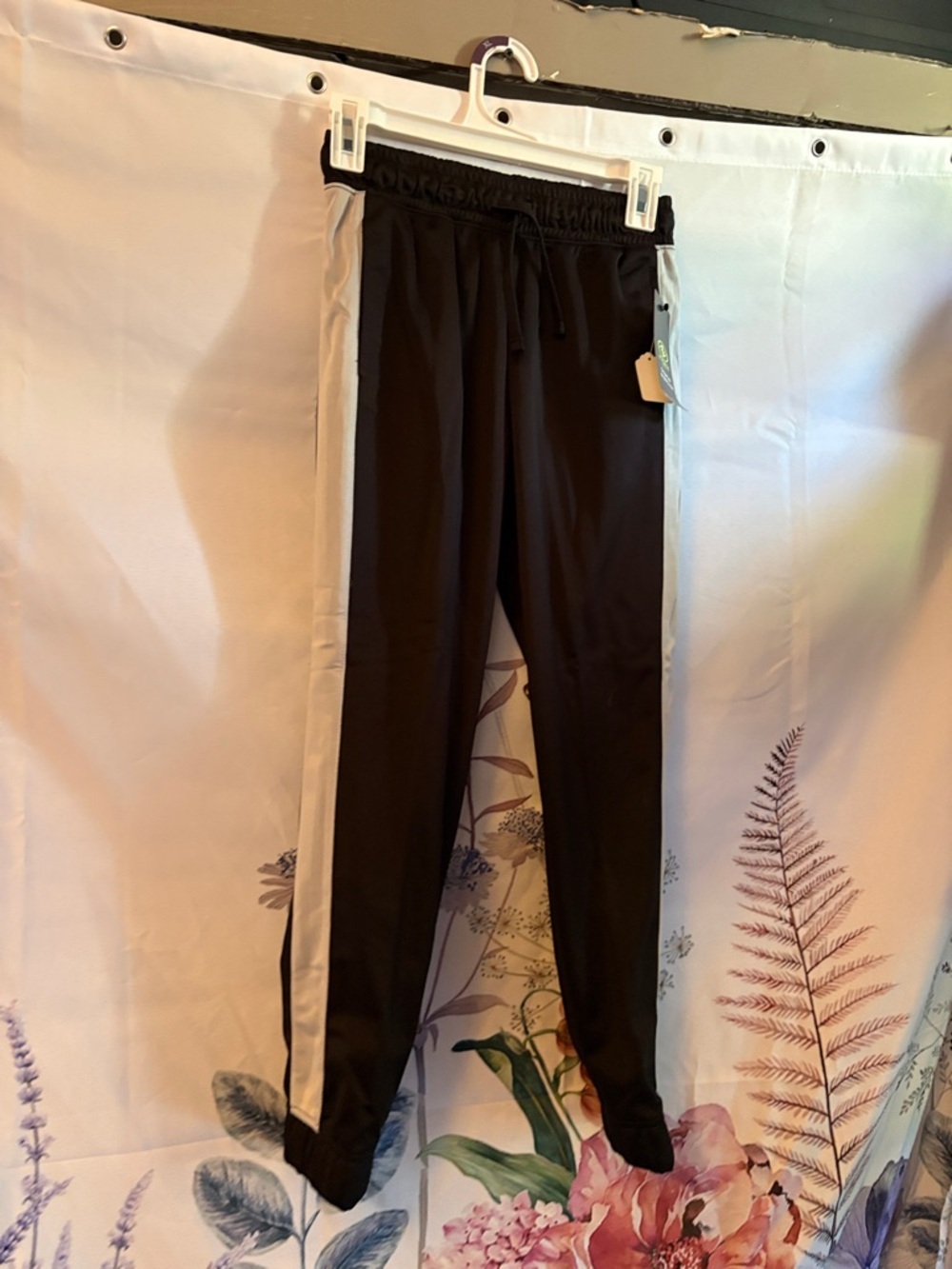 Athletic Works Black Pants with Neon Yellow Logo Tag